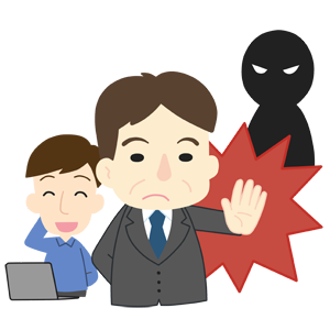 弁護士に依頼するメリット２見えない相手を追い詰める先生の図